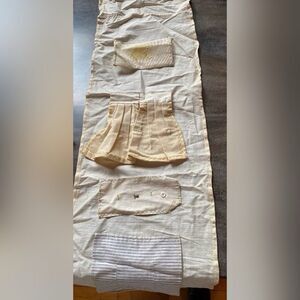 Antique Vintage Sewing Sampler Cream Linen Blend Early 1900’s 31 X 10”